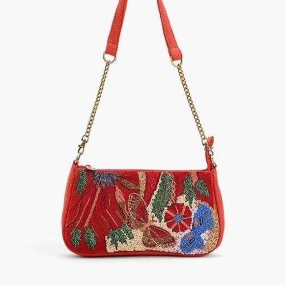Vermilion Butterfly Bloom Shoulder Bag - Picture 1 of 6